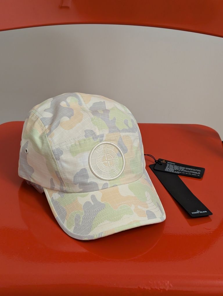 Stone Island x Supreme Reactive Ice Camo Ripstop Camp Cap