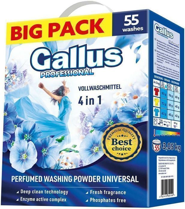 GALLUS Professional Universal 55P 3,05kg proszek do prania