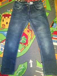 Spodnie jeansowe zestaw cekiny 140