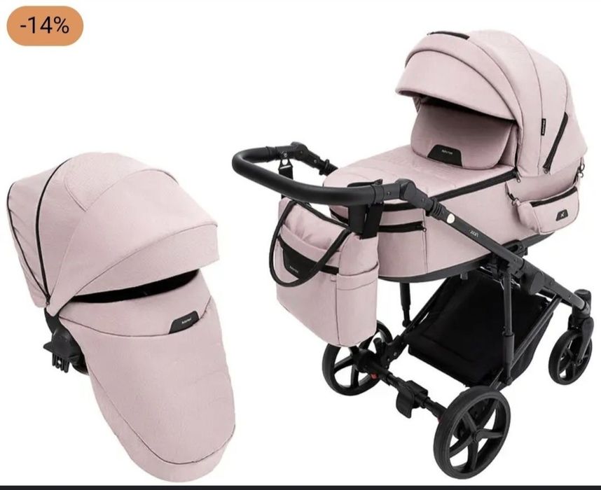 Візочок Adamex Zico 2в1 Рожевий 
Коляска універсальна 2в1