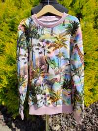 bluza dresowa dla dziewczynki 146 152 dżungla zwierzęta handmade