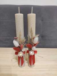 Весільні вінчальні свічки із натуральної вощини