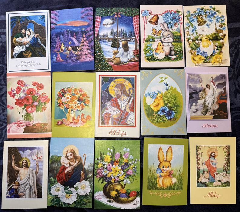 pocztówki i kartki świąteczne, naklejki, przywieszki na prezenty