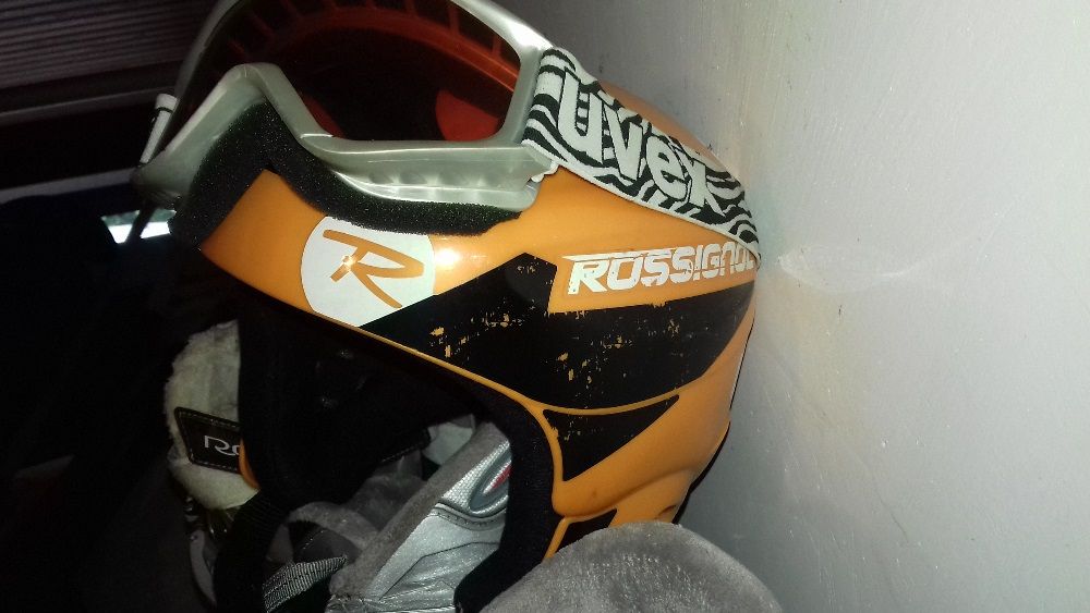 kask markowy Rossignol i gogle Uvex, rozmiar S-56