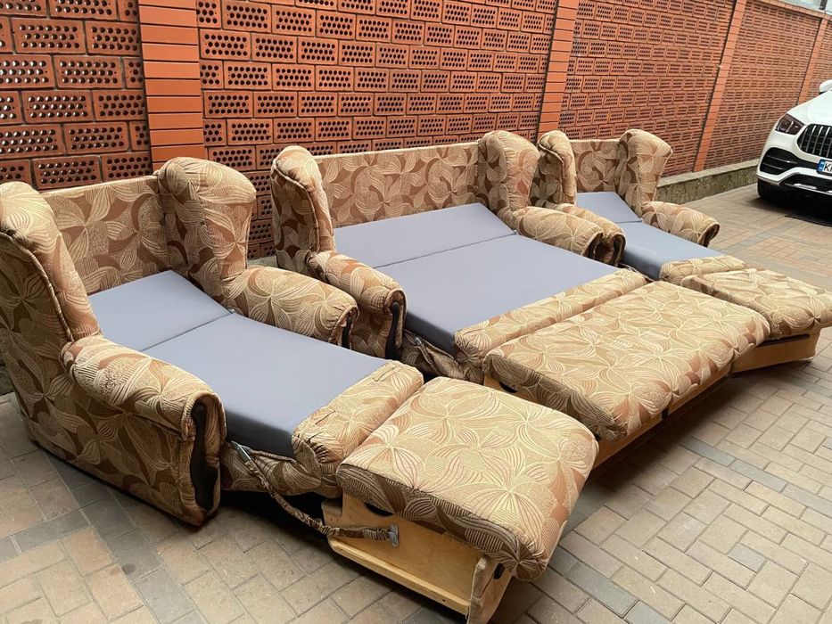 Комплект «Фаворит»: диван + 2 розкладних крісла-ліжка. ВСЕ РОЗКЛАДНЕ.