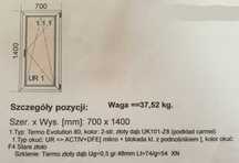 Okno plastikowe prawe PCV NOWE 700x1400 złoty dąb 3-szybowe r-u