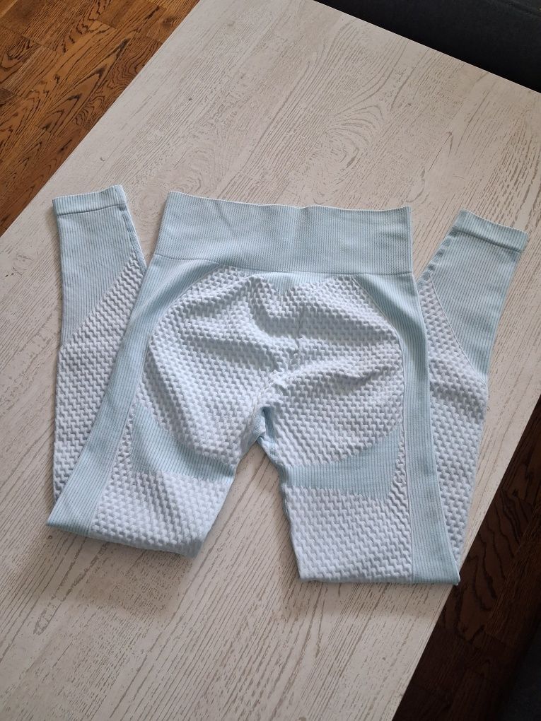 Legginsy Push up błękitne