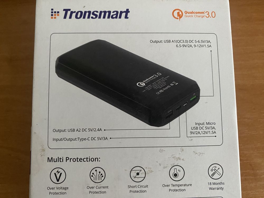 Продам повербанк Tronsmart Edge 20000mAh Charge 3.0