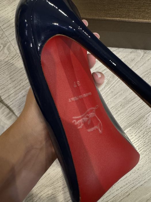 Лодочки в стилі Christian Louboutin  шкіра/натуральний лак