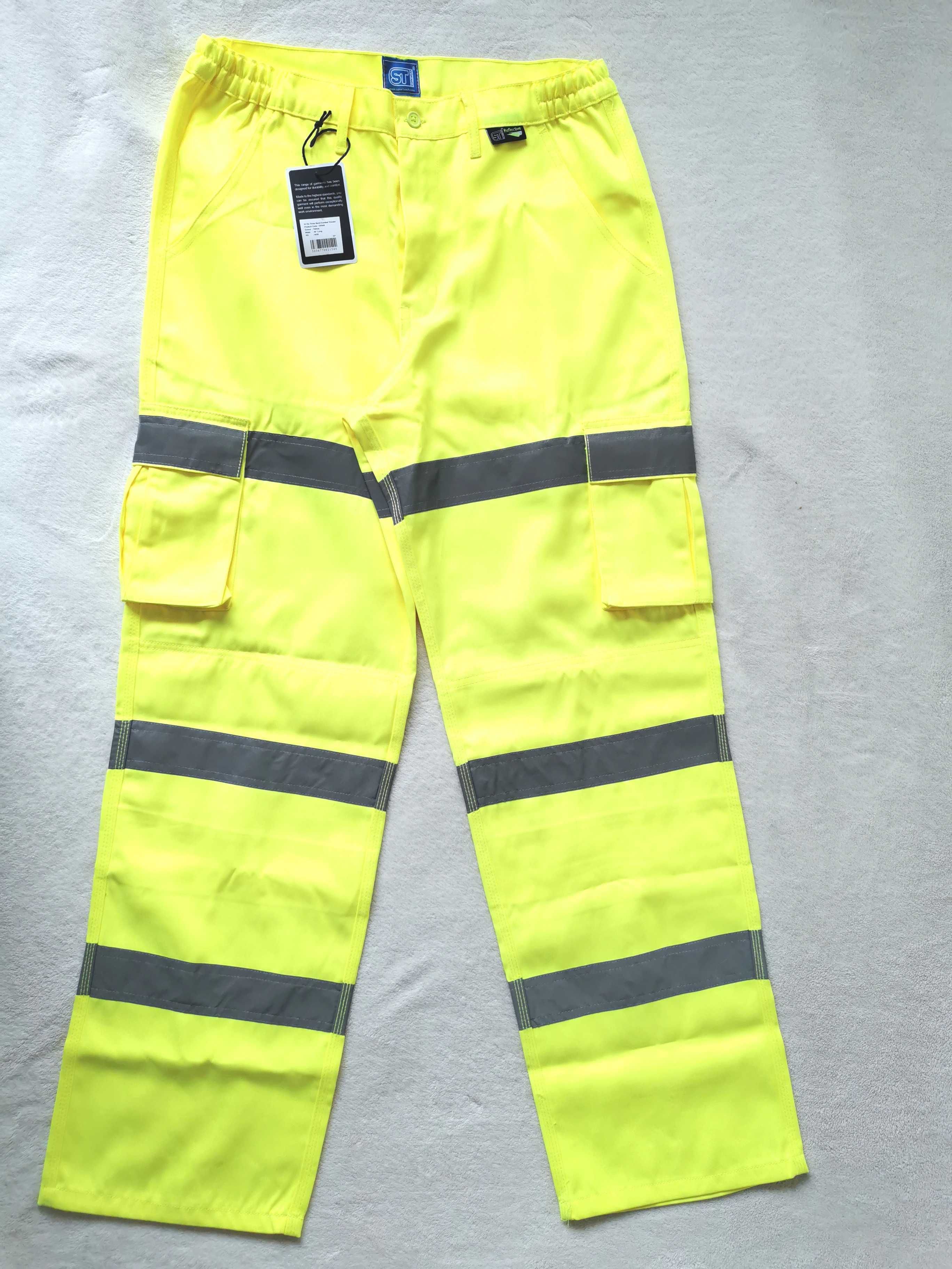 Nowe spodnie Workwear robocze neonowe