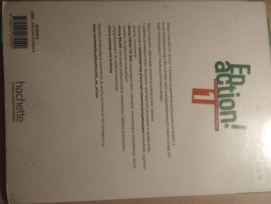 Podręcznik i zeszyt ćwiczeń En action 1 hachette