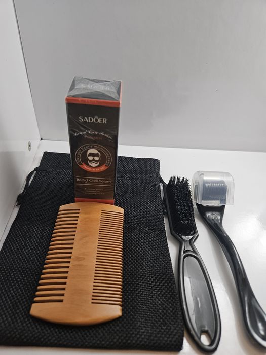 Набор для ухода за бородой, гребешок, роллер, щетка, масло