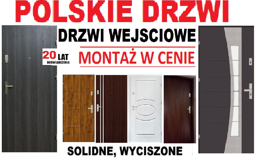 Drzwi z montażem- do mieszkania wejściowe ZEWNĘTRZNE wewnątrzklatkowe