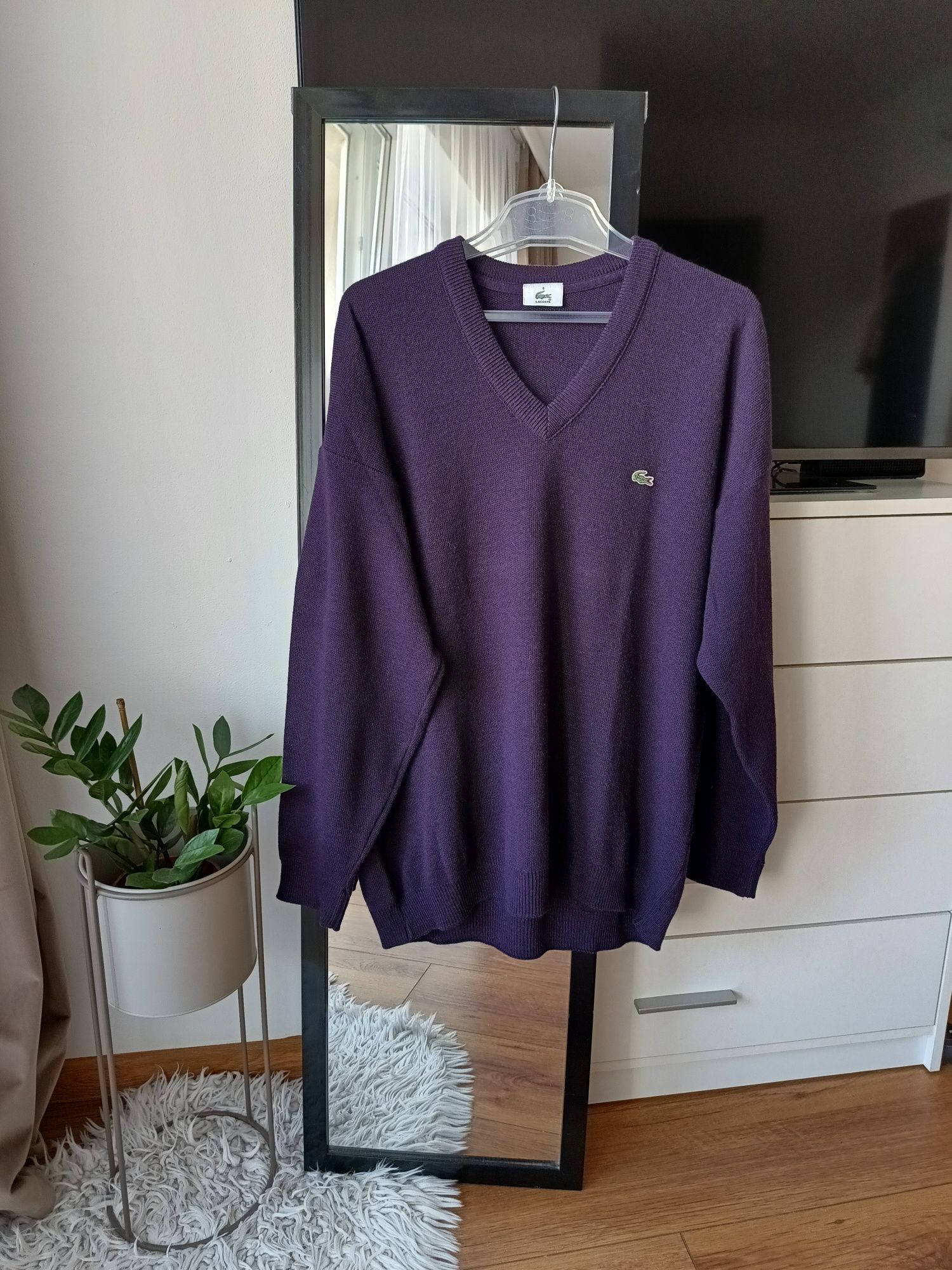 Wełniany sweter Lacoste oversize