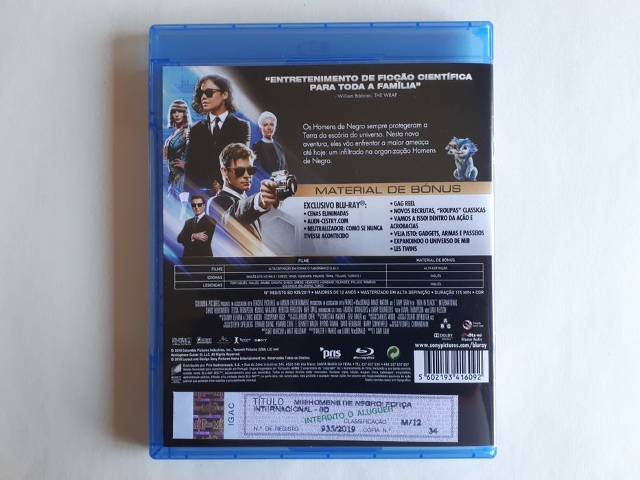 Blu-ray MIB: Homens de Negro - Força Internacional