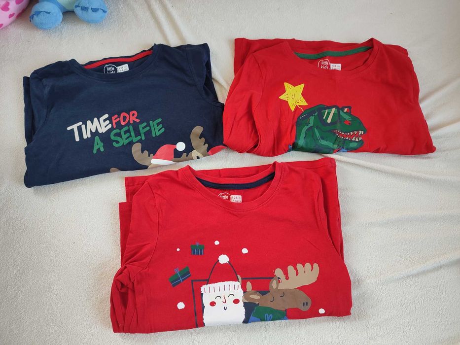 Zestaw bluzek na długi rękaw Boże Narodzenie dla chłopca