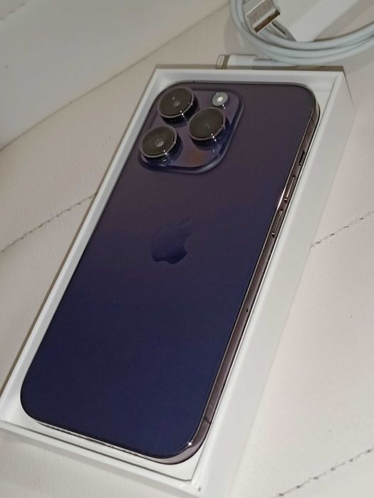 iPhone 14 pro - bdb stan - deep purple - dowód zakupu, case i pudełko