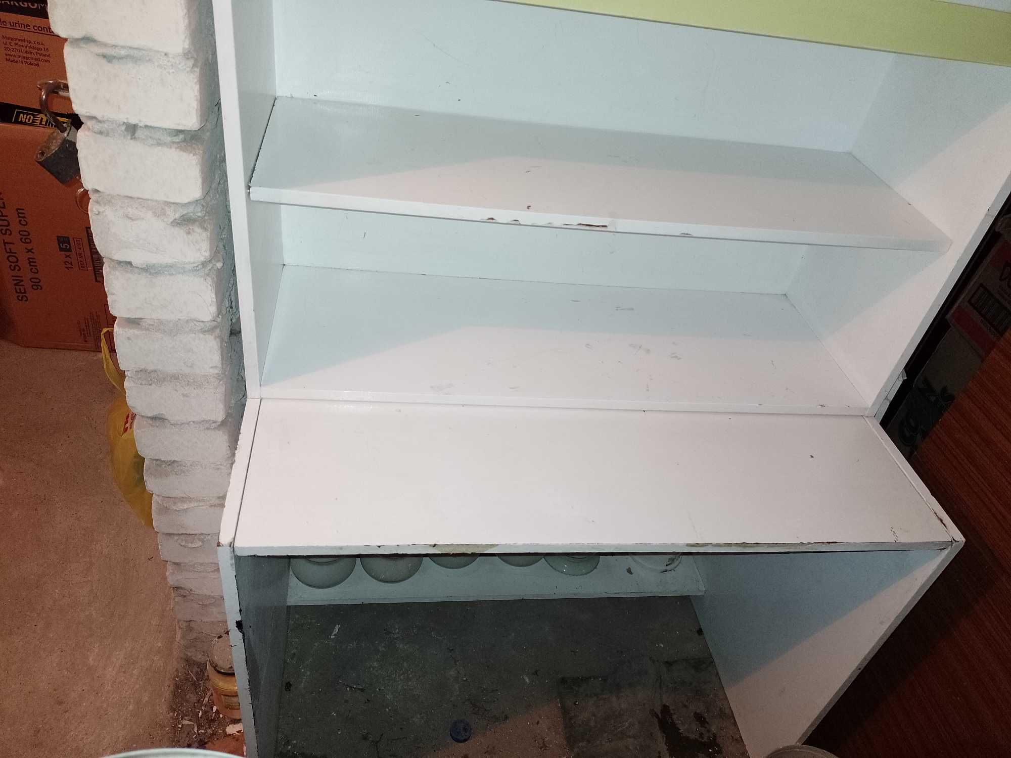 biurko dla dziecka, białe, wysuwany blat, z nadstawką