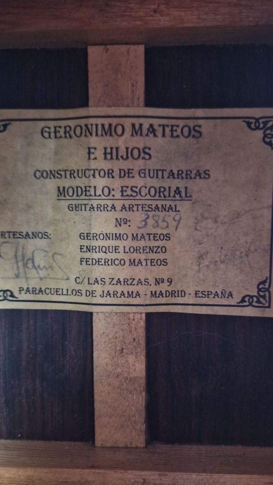 Guitarra clássica Gerónimo Mateos Modelo Escorial