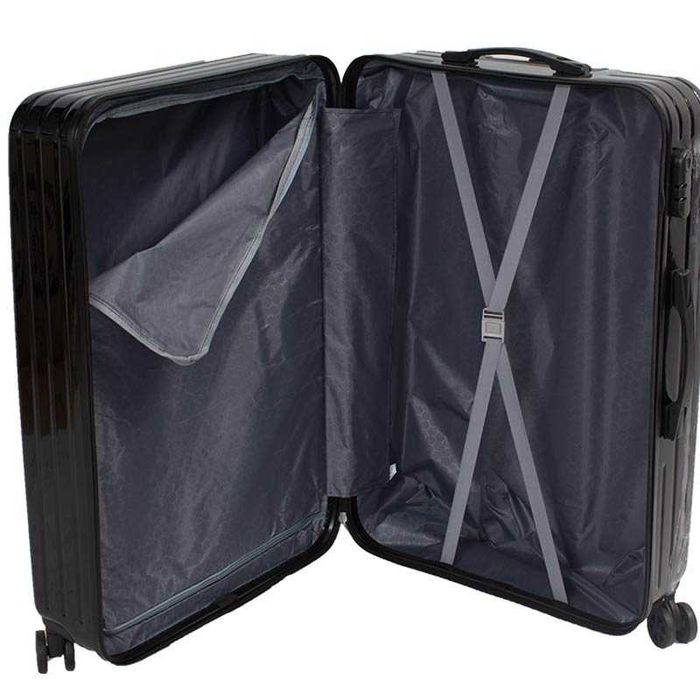 Walizki podróżne twarde na kółkach CZARNE KOMPLET 5szt. H23087B