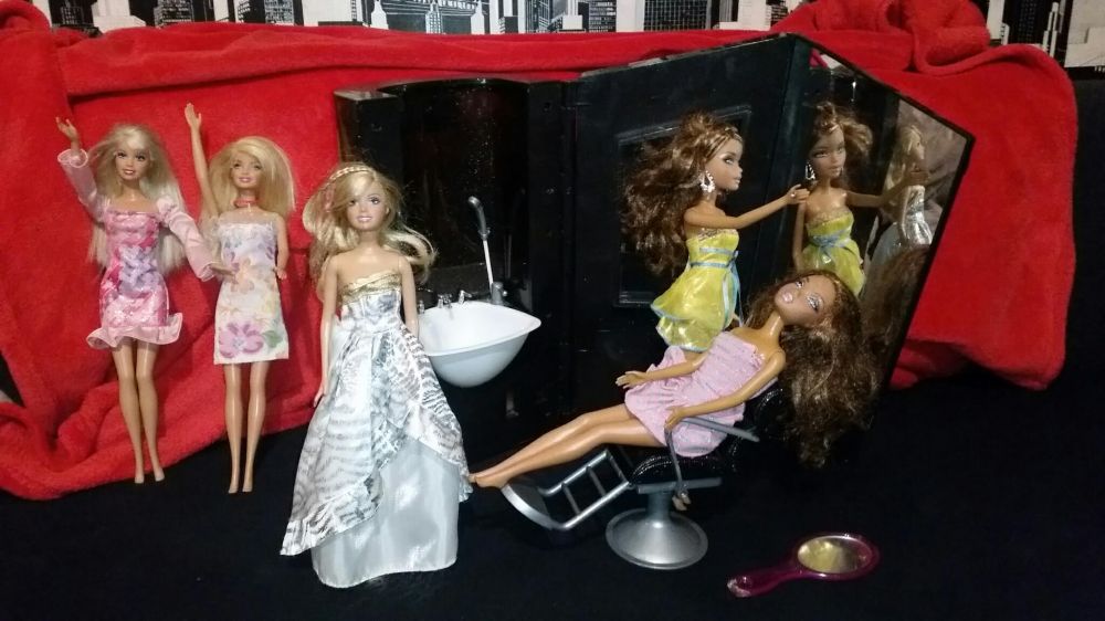 Zakład fryzjerski dla lalek Barbie salon lalki zestaw dla dziewczynki