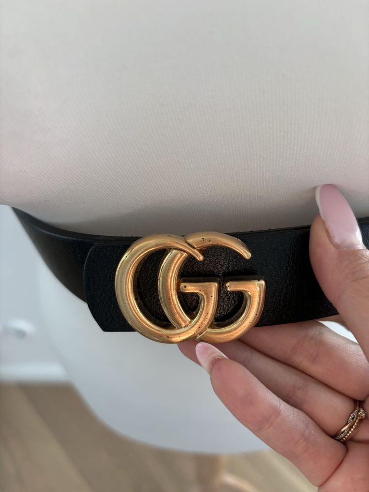 Gg gucci skorzany pasek skora klasyczny male logo