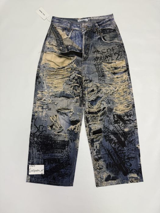 штаны джинсы Acne Studios Jeans Printed M L Nofaith