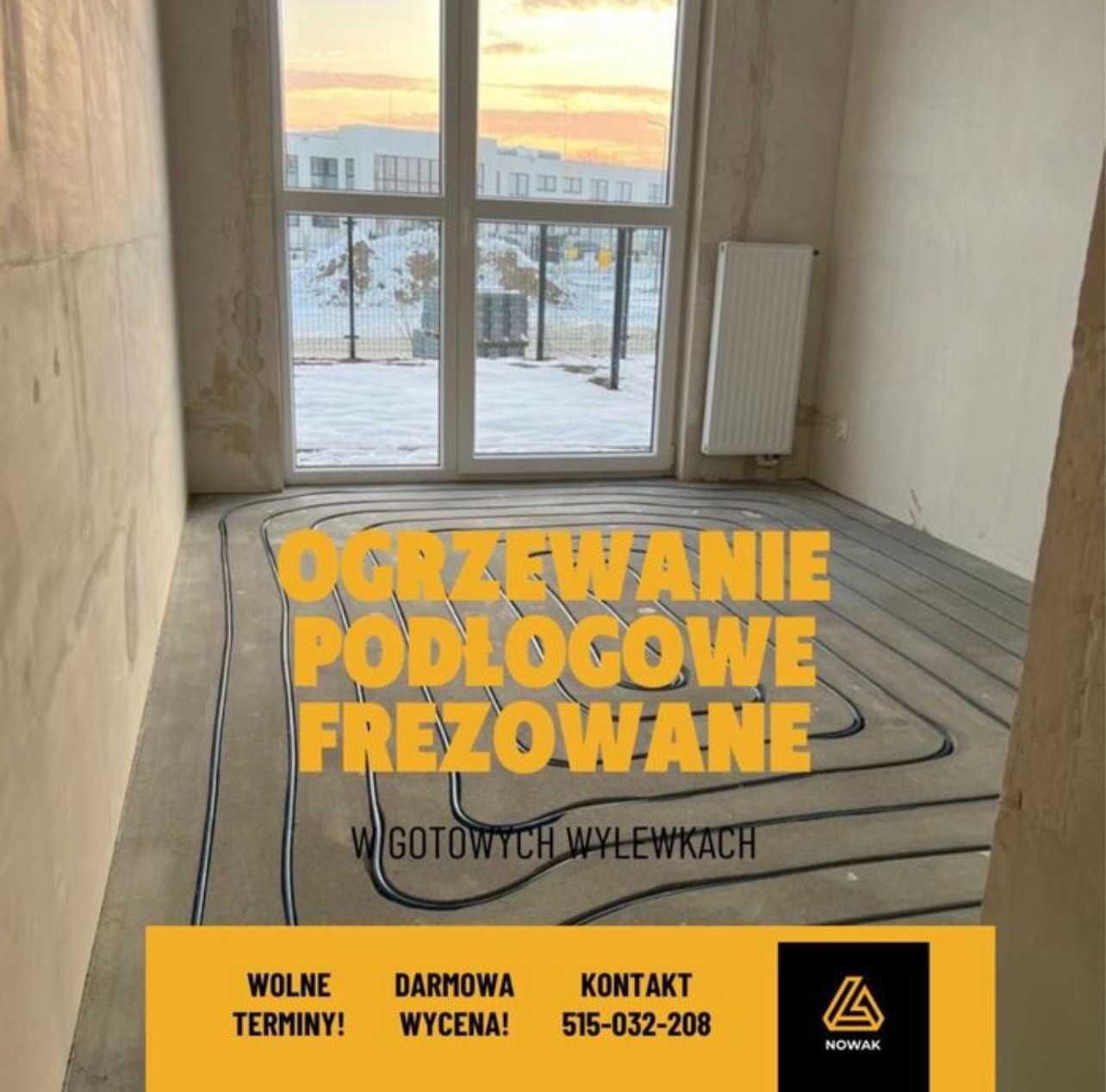 Frezowanie pod ogrzewanie podłogowe, ogrzewanie frezowane