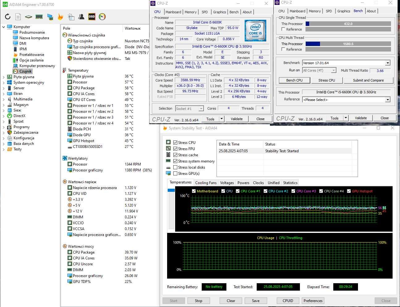 Komputer gamingowy i5-6600K/ GTX 1060 6GB / 500 SSD / 16GB RAM / 500W