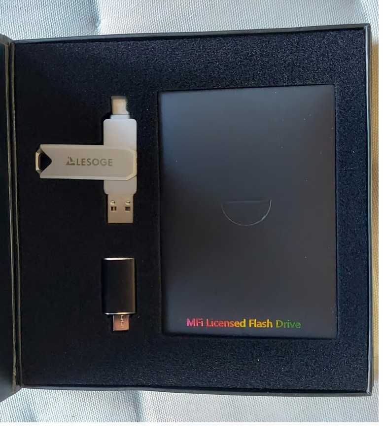 Nowy Dysk  USB LESOGE z certyfikatem MFI do iPhone'a iPod Appe 128 G