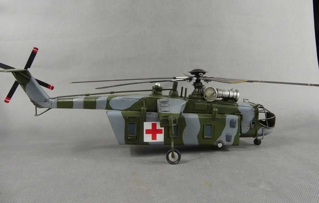 Duży metalowy HELIKOPTER wojskowy 52,5 cm wojsko