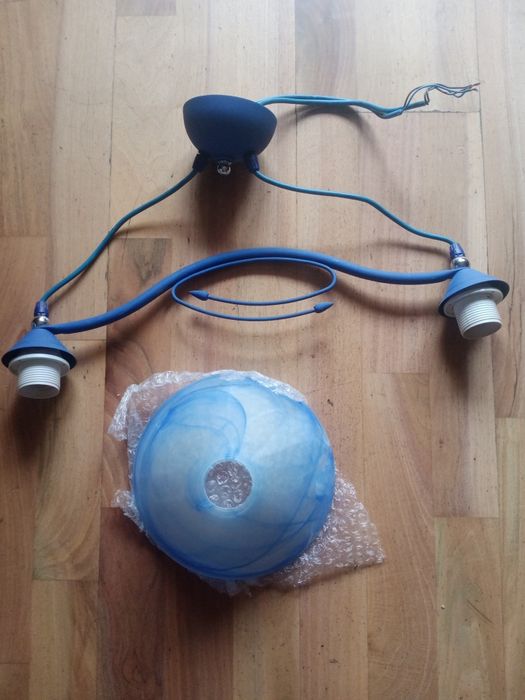 Lampa niebieska z 2 kloszami