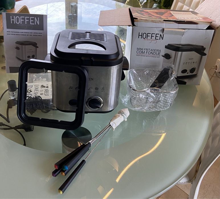 Máquina 2 em 1 Fondue e Fritadeira Elétrica Hoffen - 1,2l - 840W usada