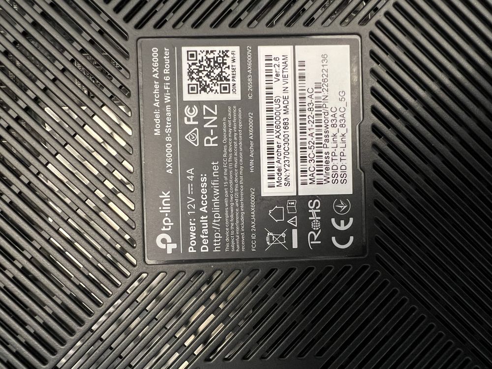 WIFI роутер TP Link Archer AX6000