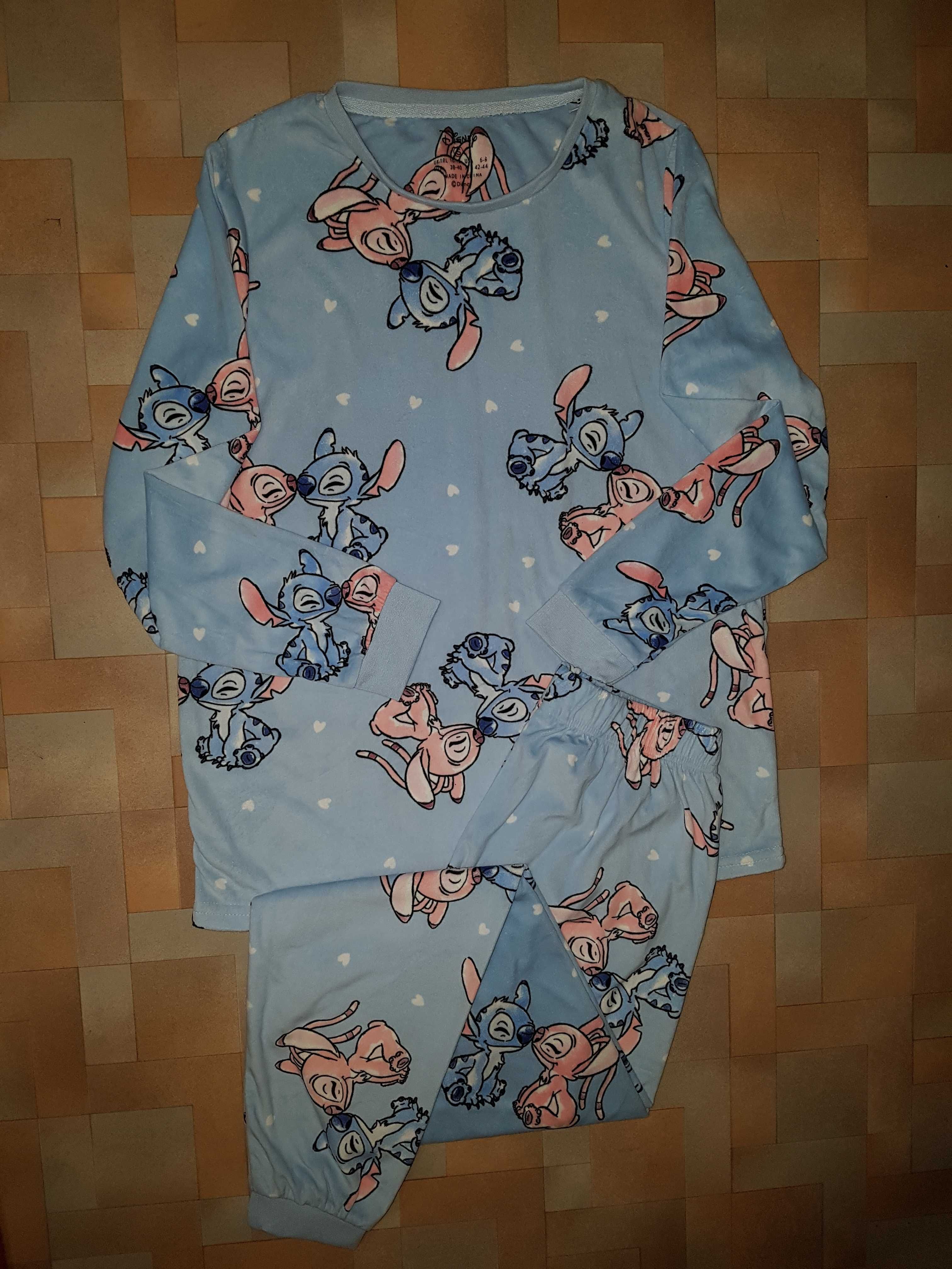Теплый комплект Disney Stitch пижамка велюр Стич 2XS-S р-р распаровка
