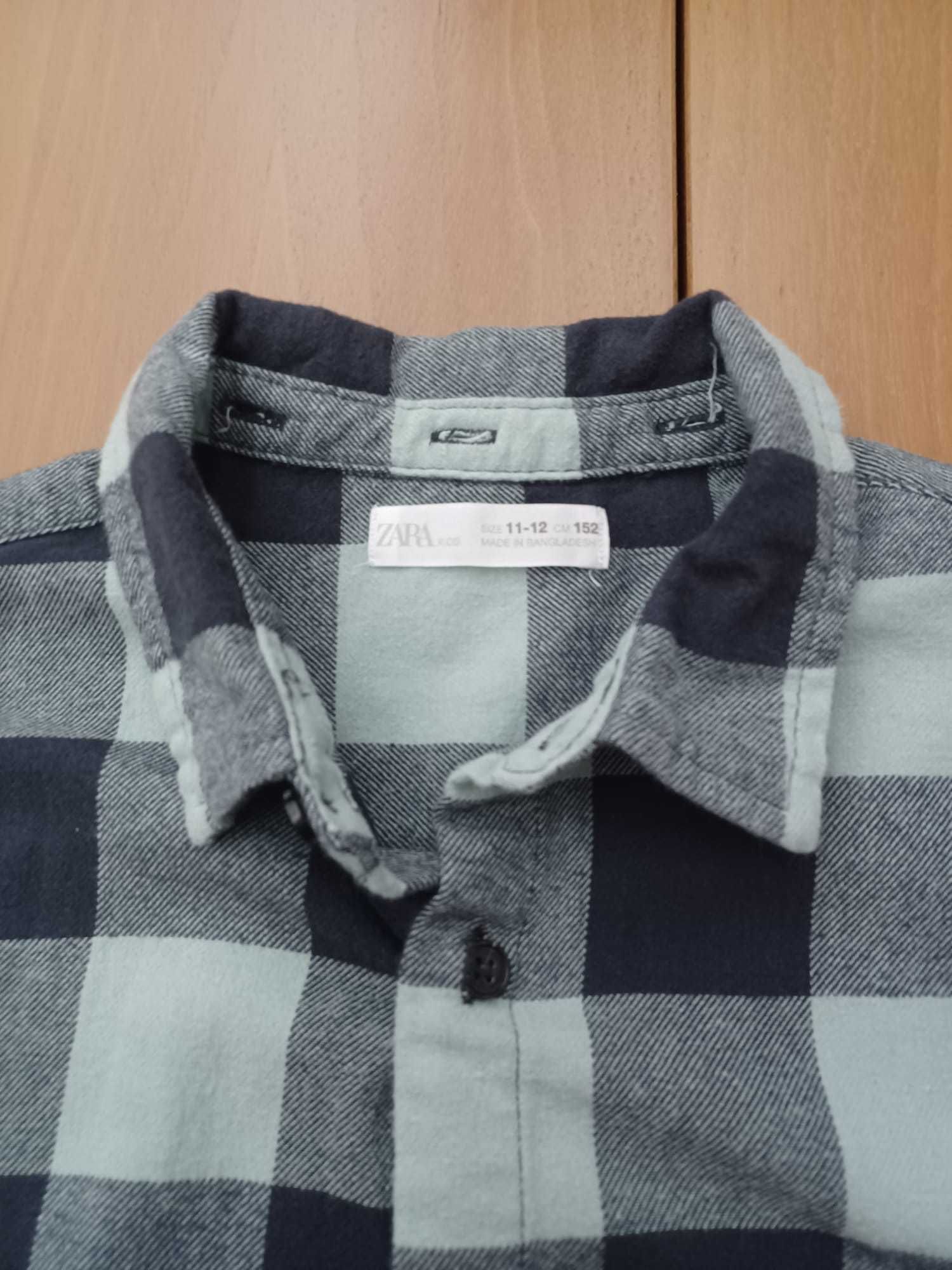 Camisa axadrezada azul escura e cinza Zara 11/12 anos