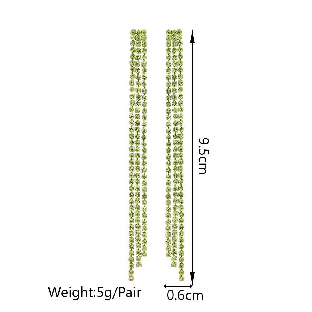 Элегантные роскошные длинные серьги подвески кисточки со стразами