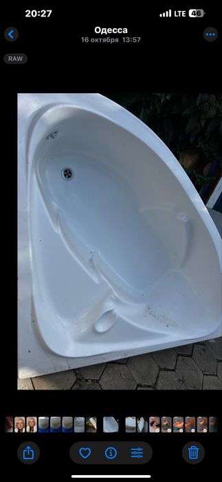 Продам угловую акриловую ванну