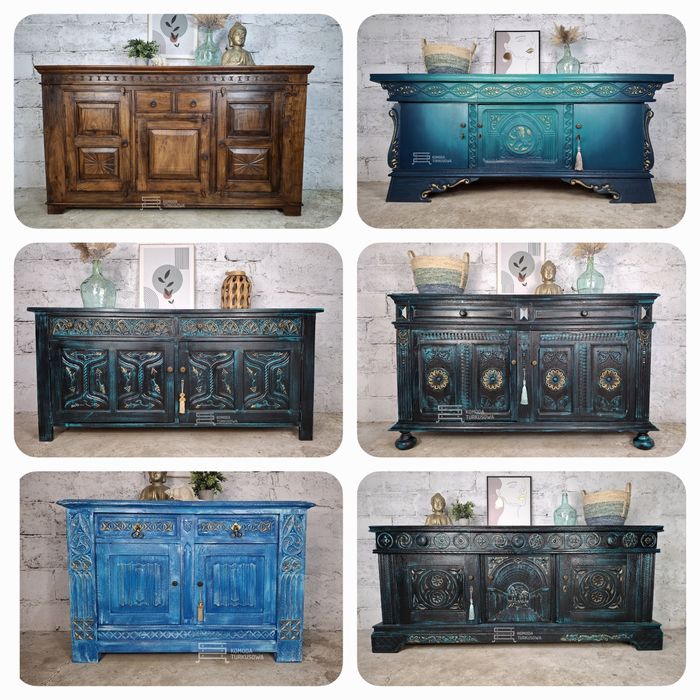 Komoda kolonialna PALISANDER INDYJSKI, lite drewno, vintage