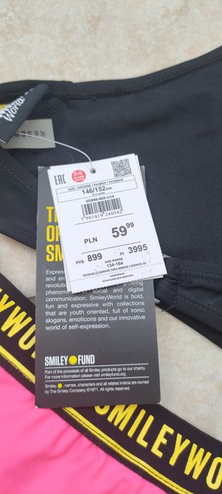 Dwuczęściowy strój kąpielowy z aplikacją Smileyworld