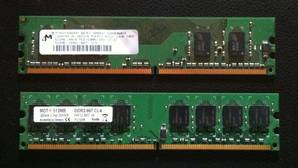 2 x 512 Mb RAM DDR2