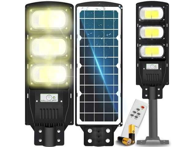 Lampa uliczna led 240w solarna czujnik zmierzchu i ruchu pilot zestaw