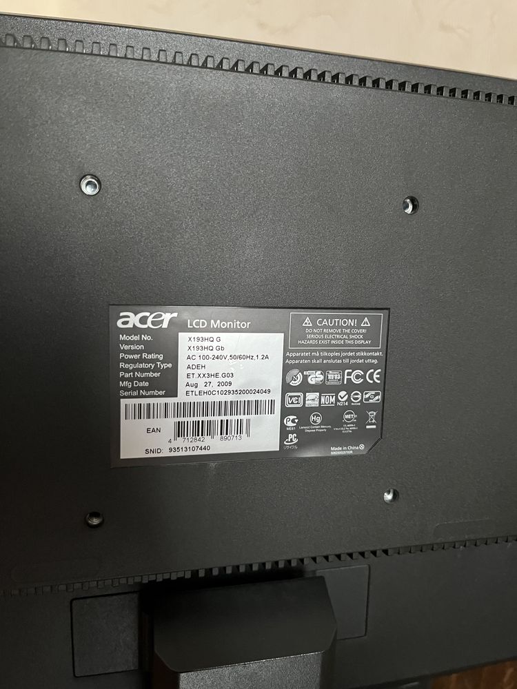Монітор acer x193hq 18,5”