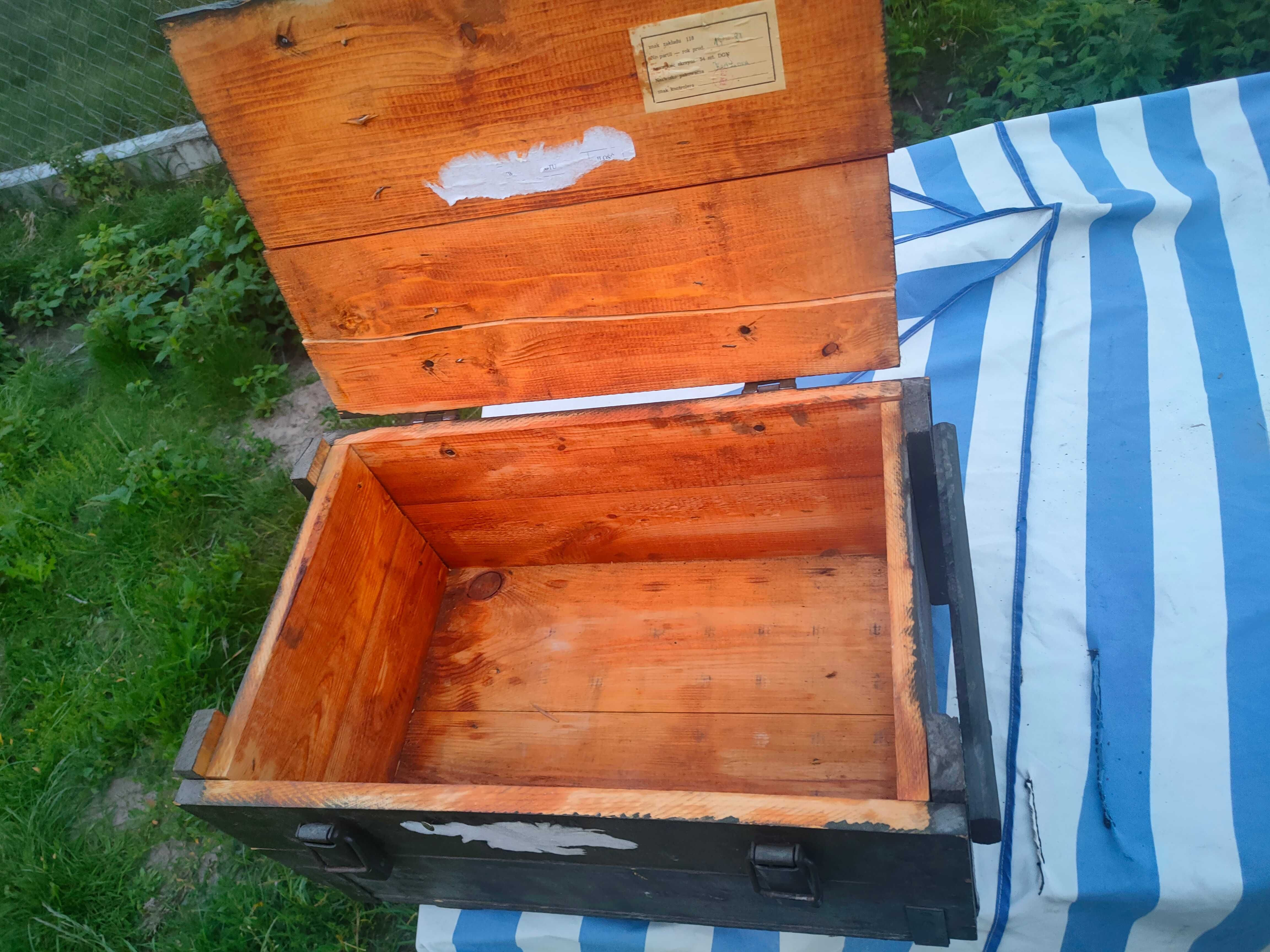 Skrzynia drewniana wojskowa mała 63x37x33 Ostatnia sztuka
