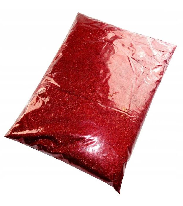 Ozdobny DIY Czerwony Brokat Sypki do Fug Farb Ścian Dekoracyjny 1KG