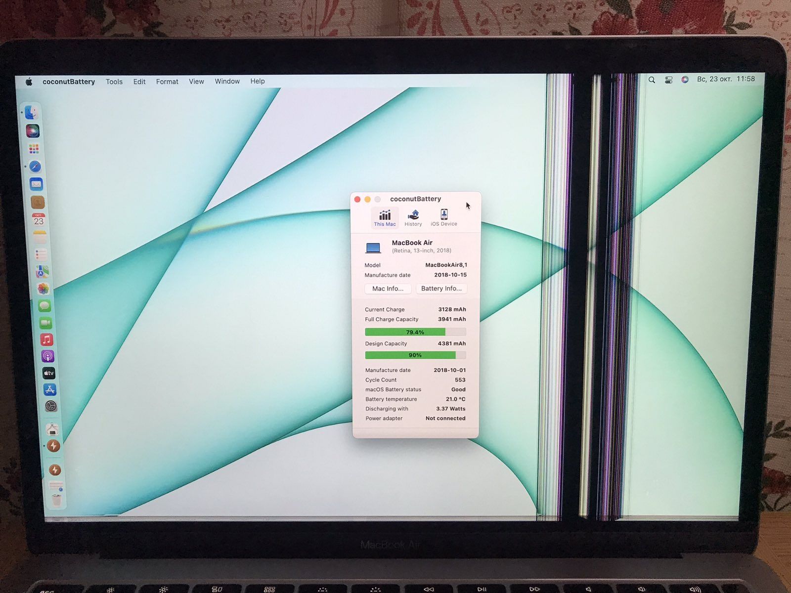 матрица, дисплей MacBook Air 13” A1932 A2179 Space Gray на запчасти