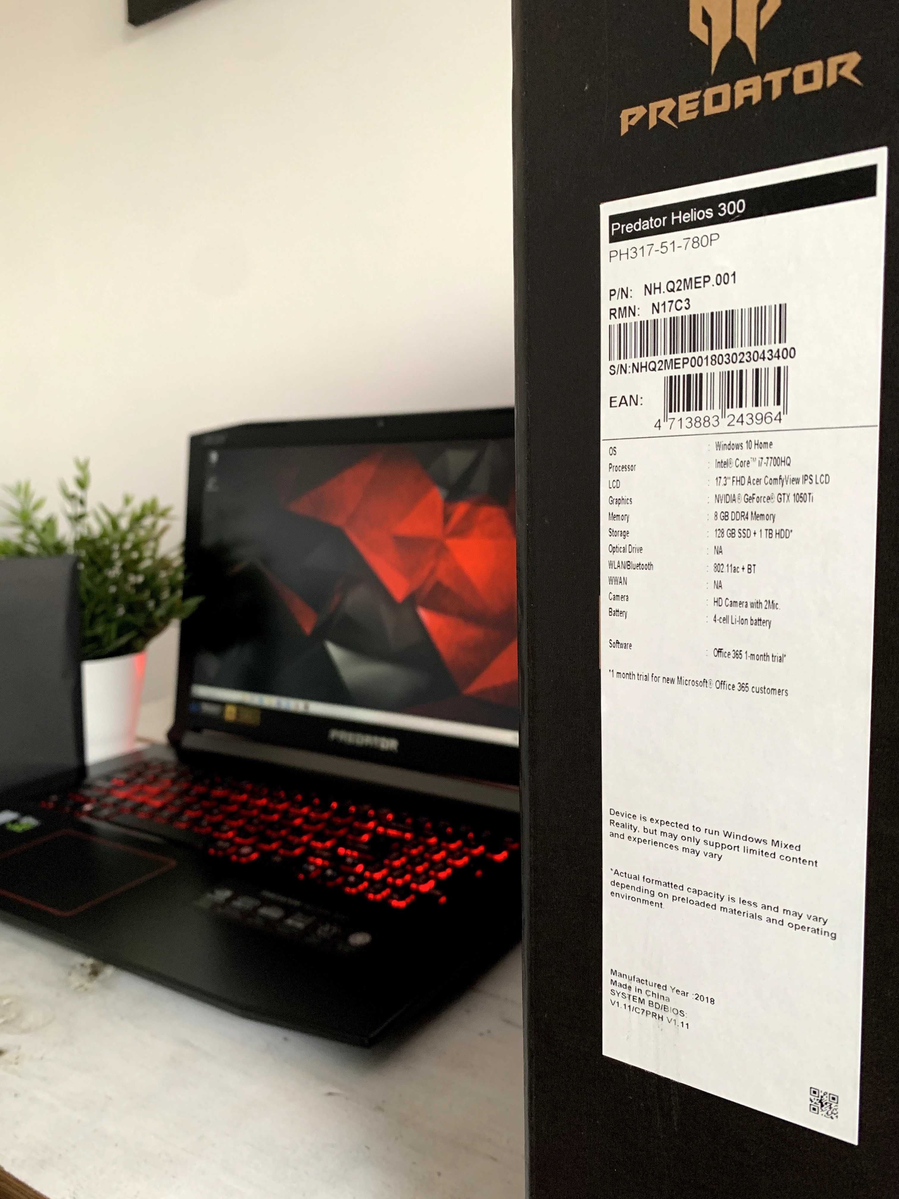 Laptop Acer predator helios 300 17.3" Intel core i7