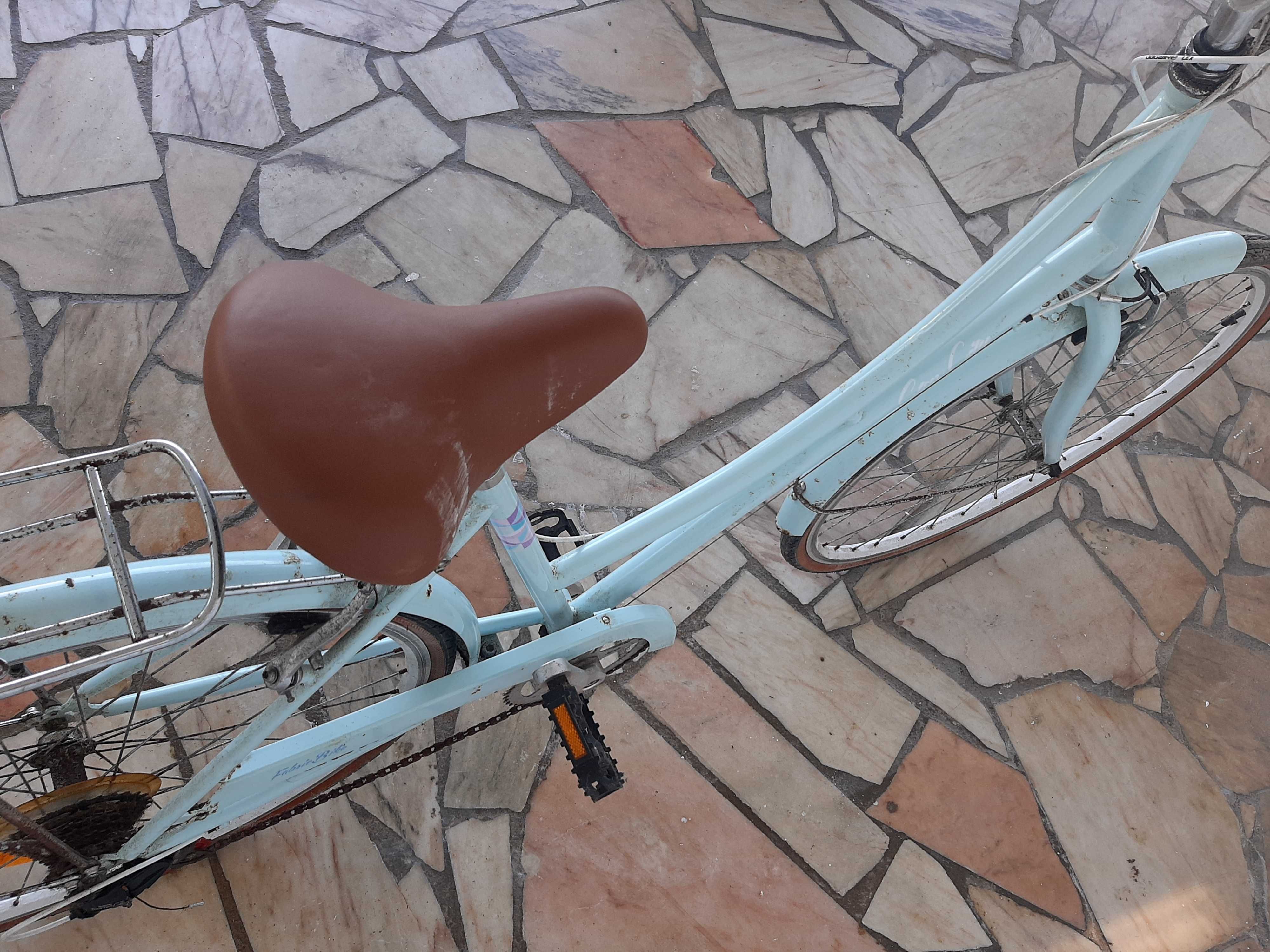 Bicicleta pasteleira senhora verde menta