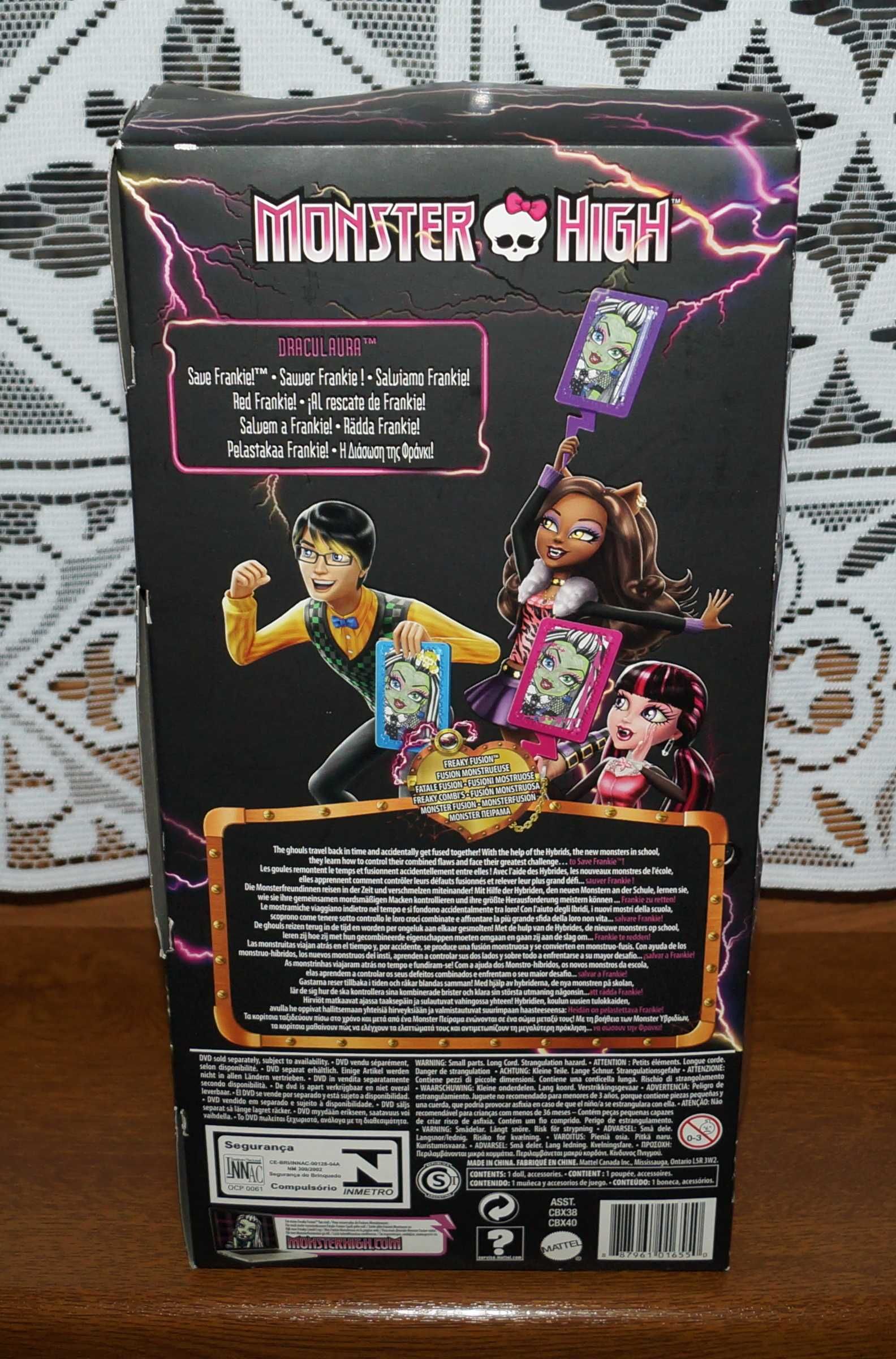 Monster High DRACULAURA Freaky Fusion: Save Frankie! lalka NOWA Mattel