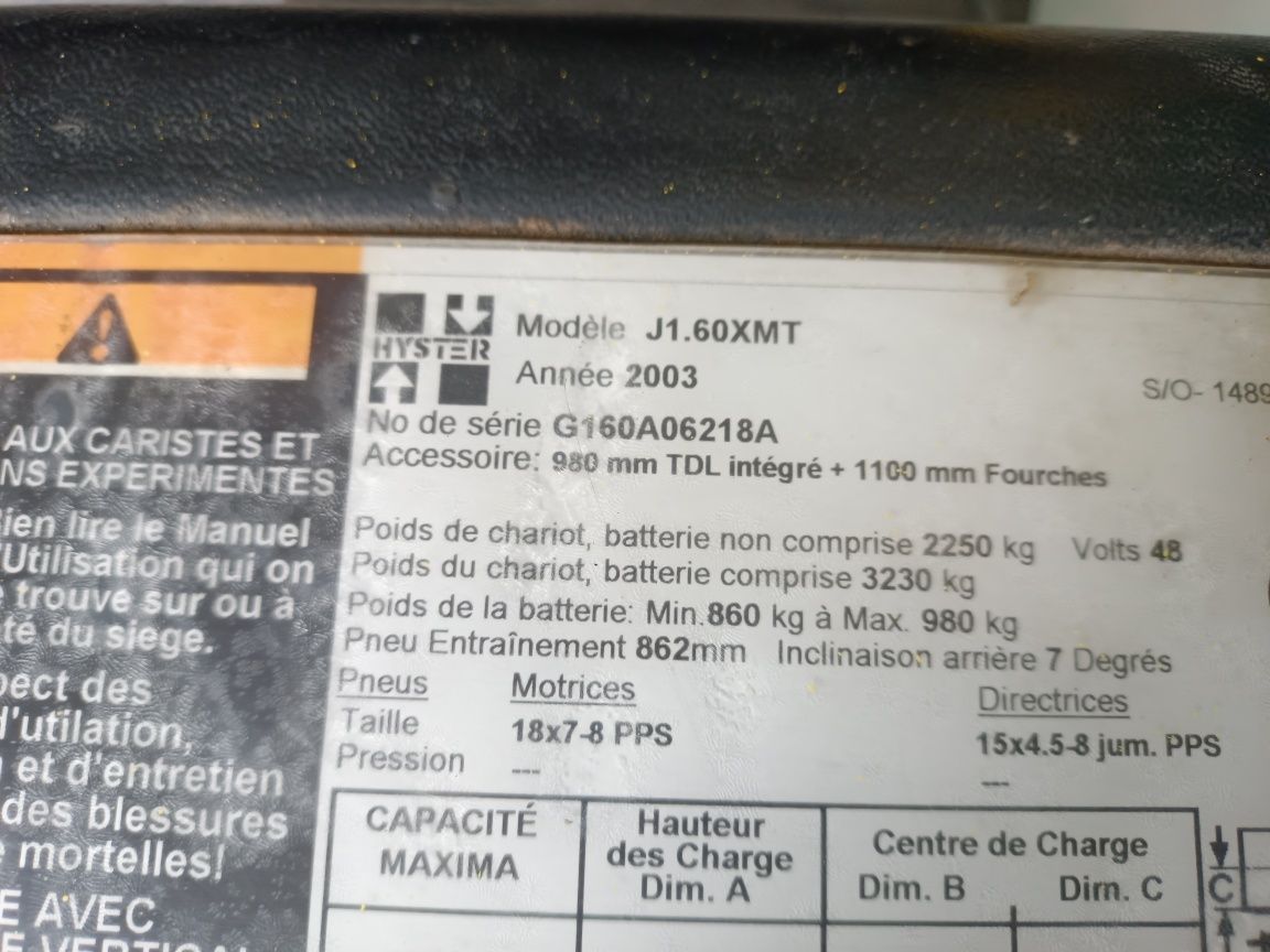 Wózek widłowy elektryczny hyster nowa bateria Linde still toyota